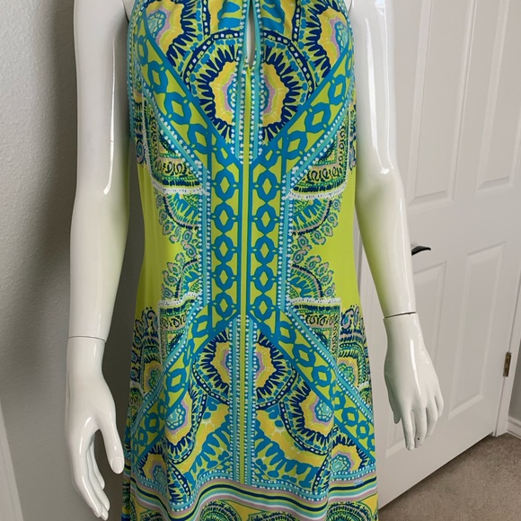 Hale Bob Halter Dress with Adjustable Tie Neck - Picture 2 of 7